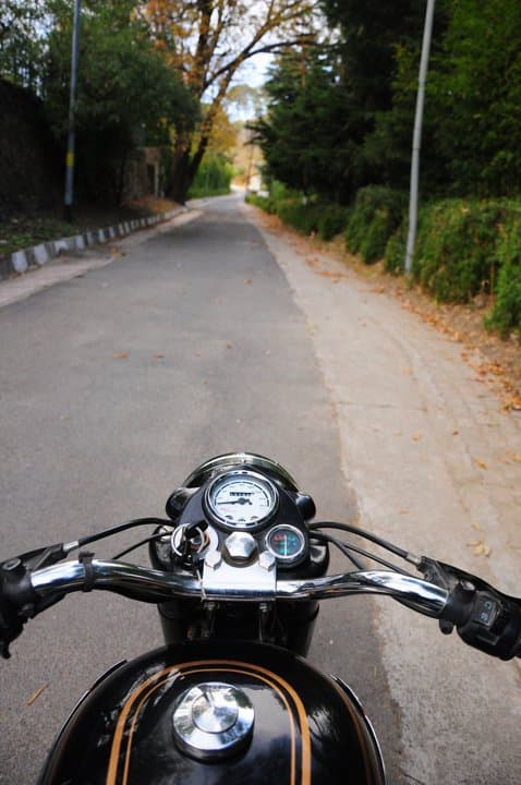 Motorcycle on the road across India